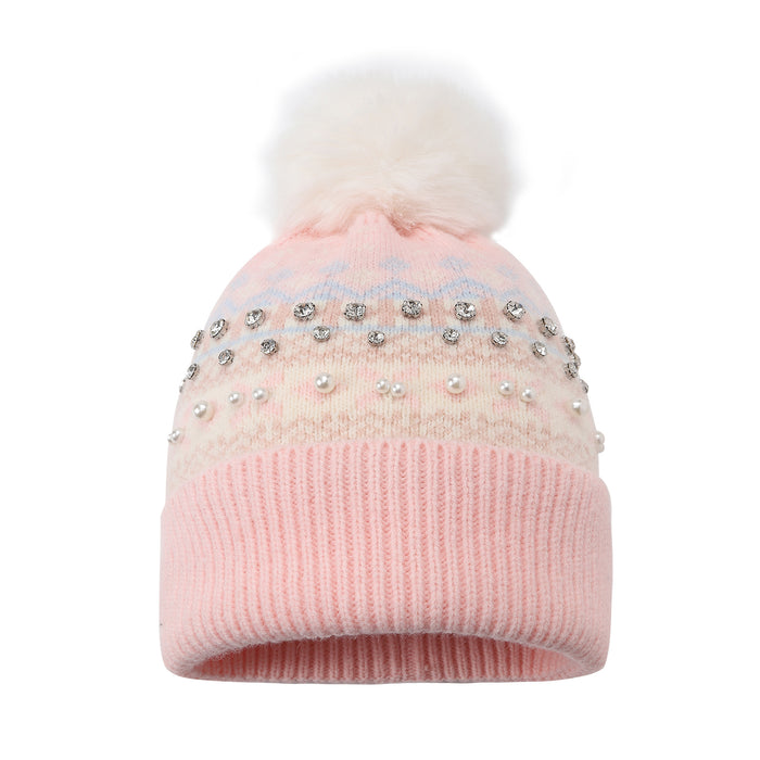 Nordic Fair Isle Pom Long Beanie