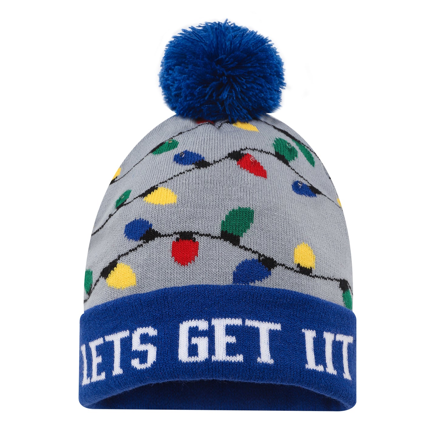 LED Patterned Pom Long Beanie