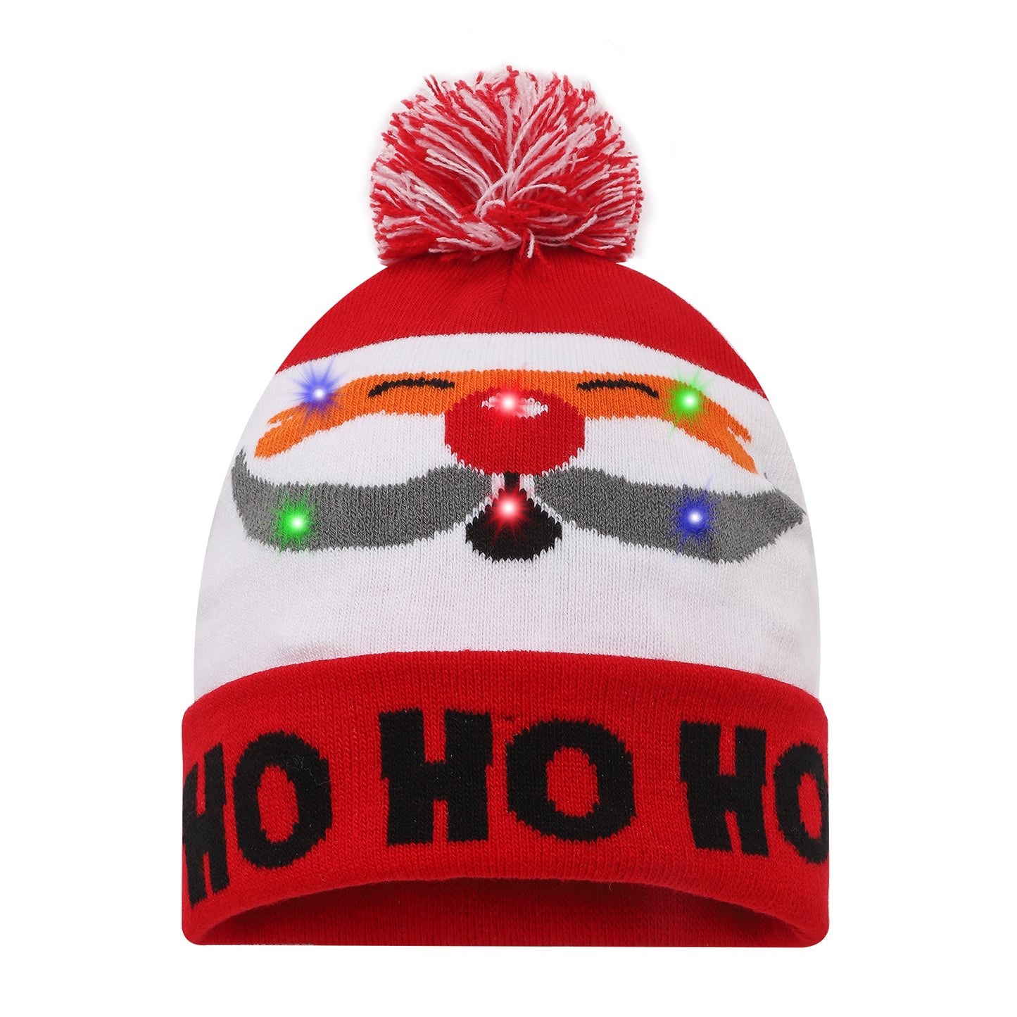 LED Patterned Pom Long Beanie