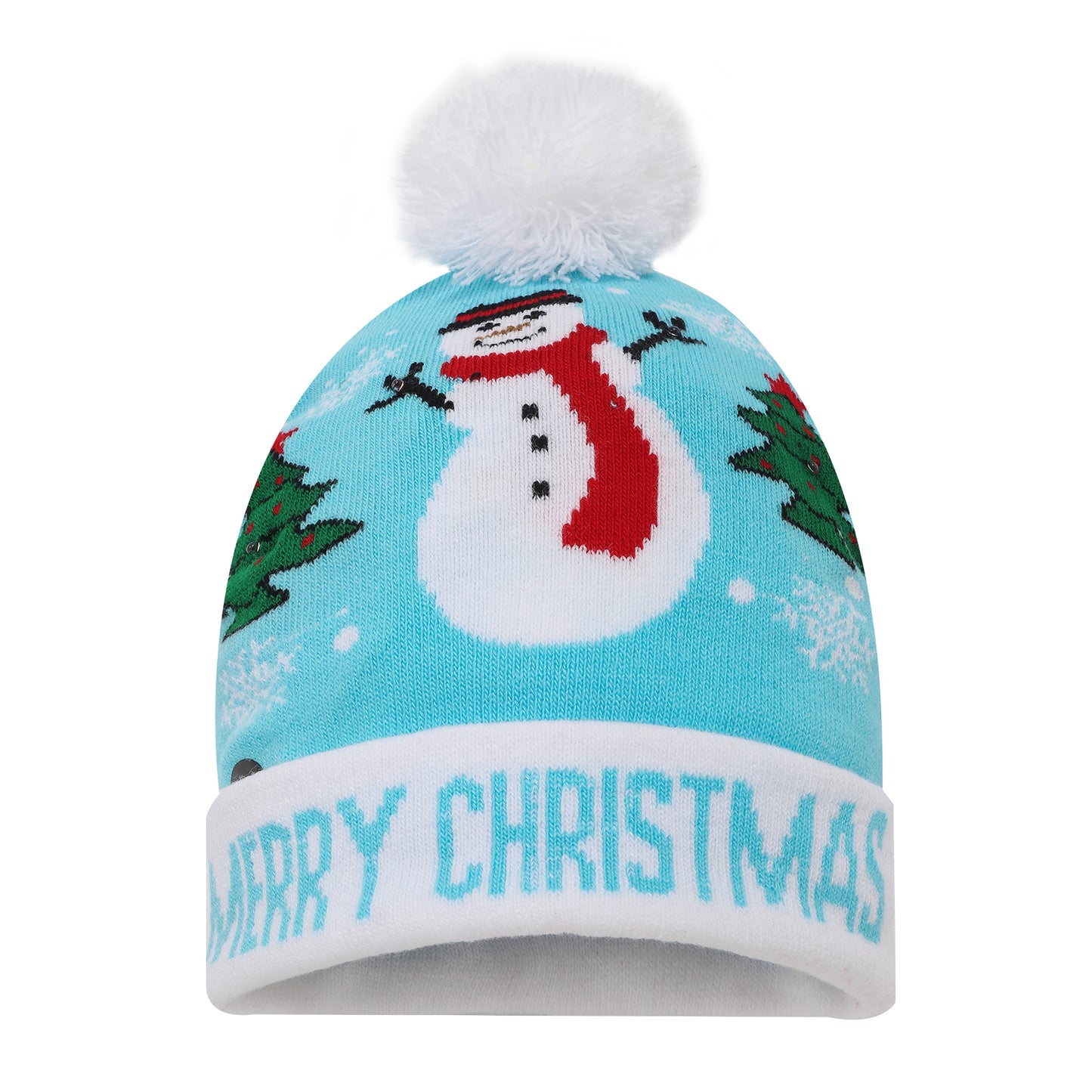 LED Patterned Pom Long Beanie