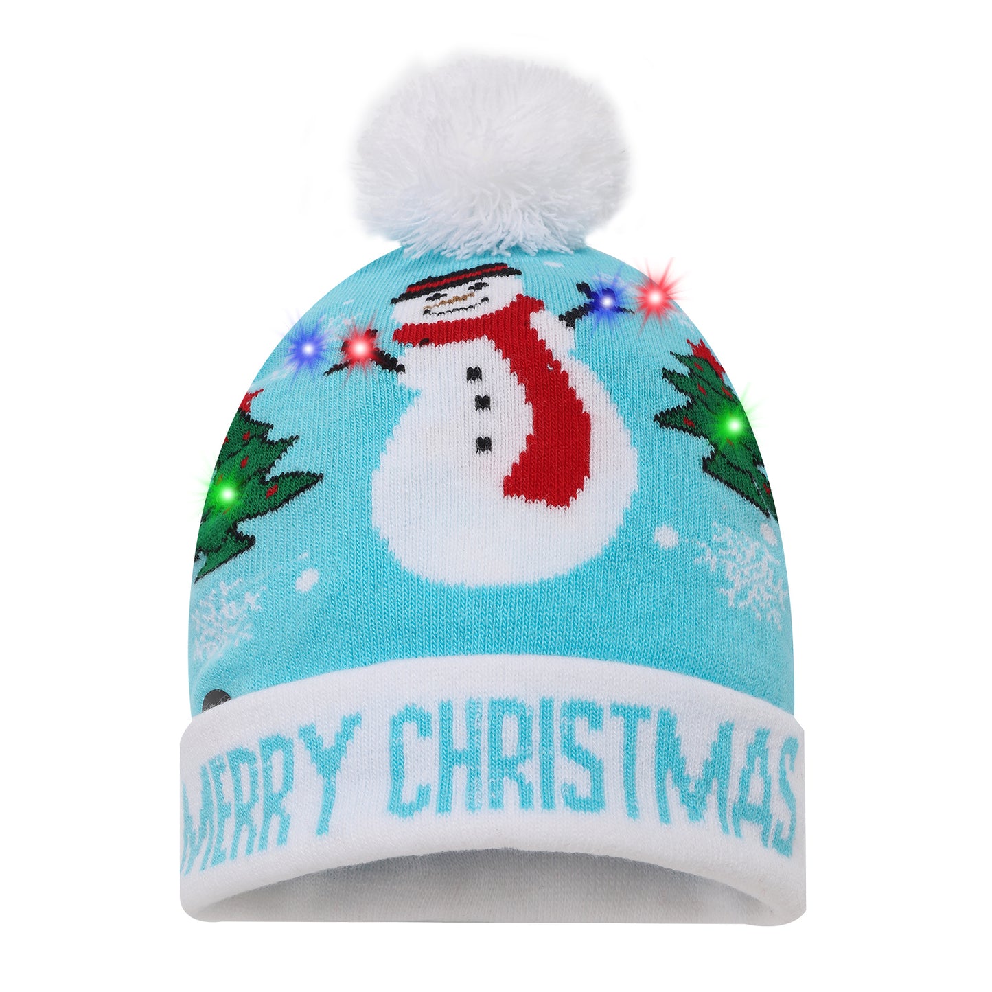 LED Patterned Pom Long Beanie
