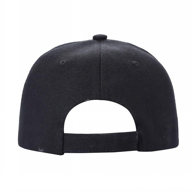 Waycap black polyester baseball cap with adjustable velcro closure and curved brim.