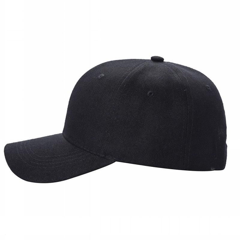 Waycap black polyester baseball cap with adjustable Velcro closure and curved brim.