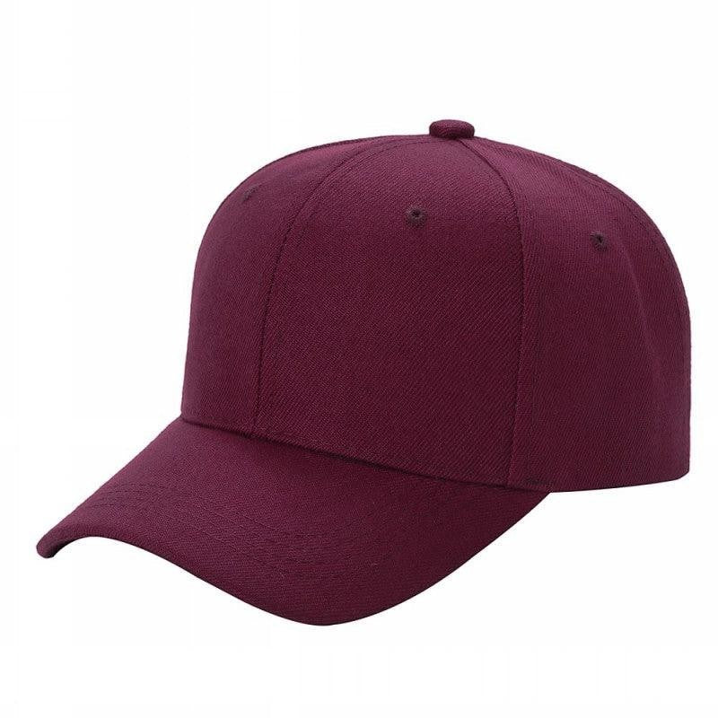 Waycap V1 baseball cap in deep burgundy polyester with adjustable velcro closure and a curved brim.