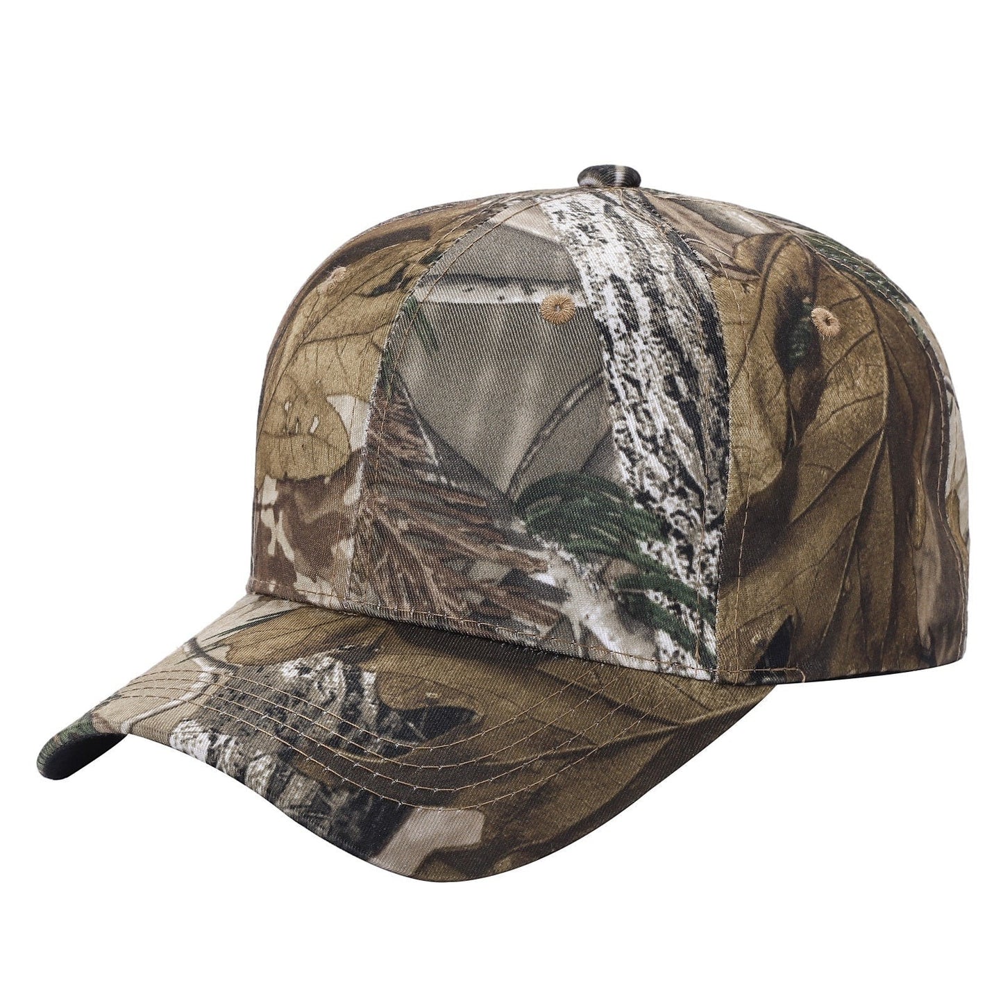 Waycap V1 camouflage baseball cap made of 100% polyester with adjustable Velcro closure and curved brim.