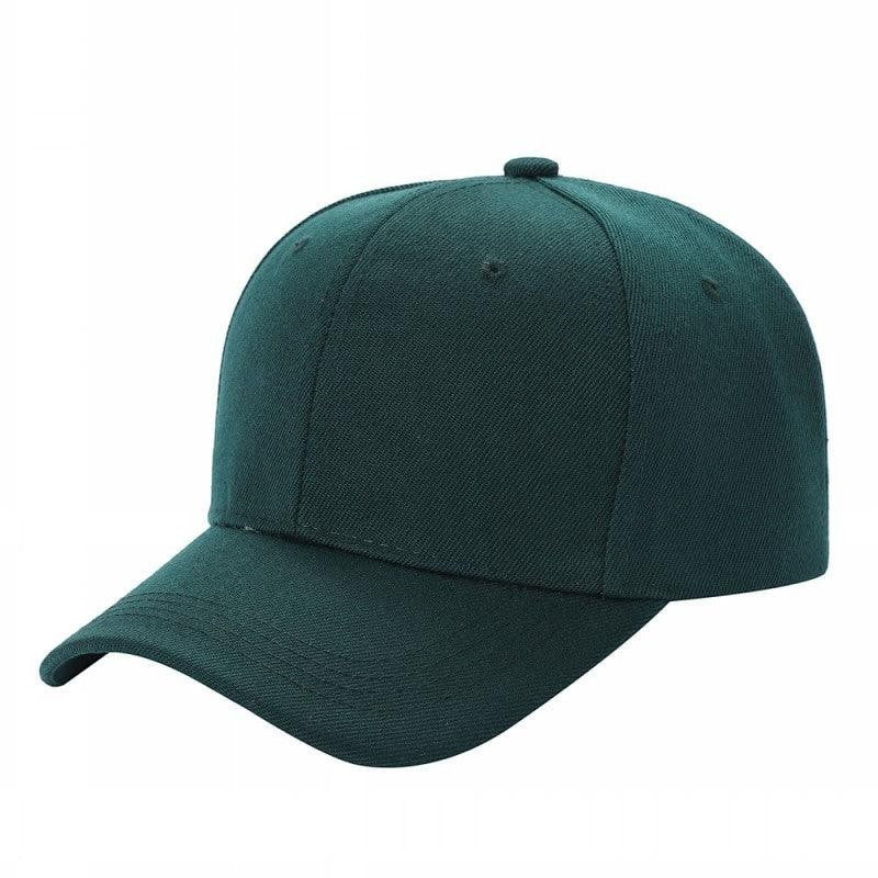 Waycap V1 dark green polyester baseball cap with adjustable Velcro closure and curved brim.