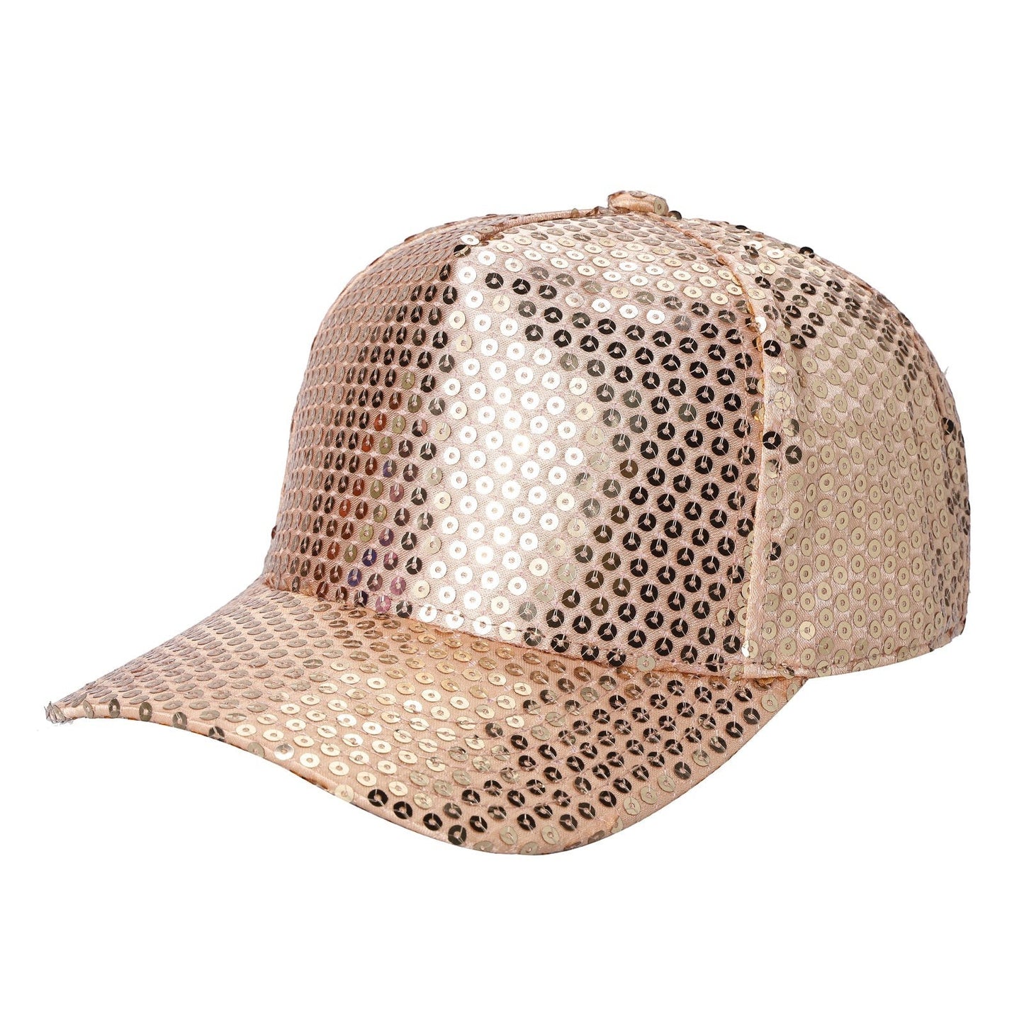 Waycap 5G Sequin Hat in gold, a dazzling baseball cap covered in sequins, perfect for parties and festivals.