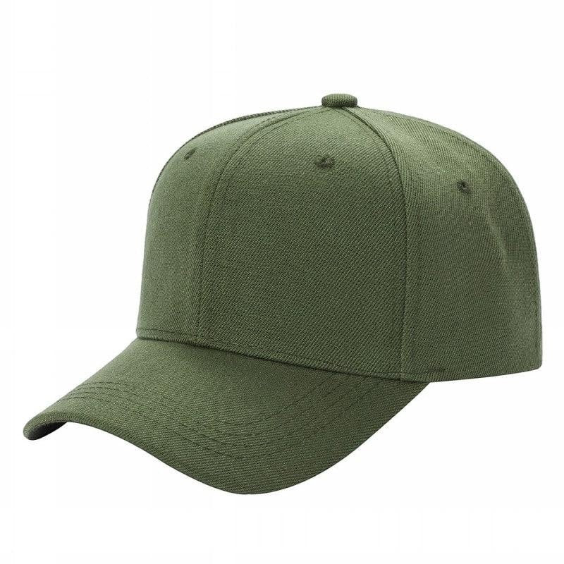 Waycap V1 green polyester baseball cap with adjustable Velcro closure and curved brim, ideal for outdoor activities.
