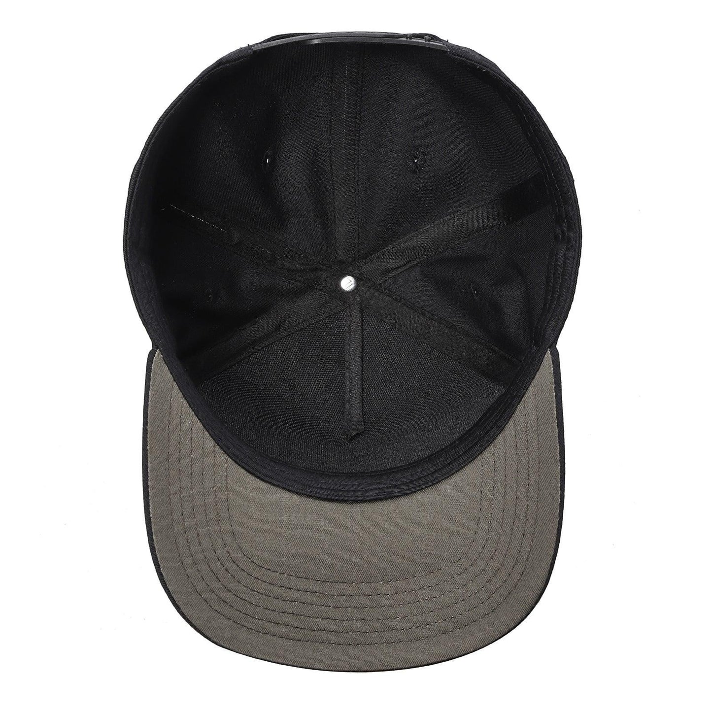 Waycap INC black 5-panel Tencel snapback cap with grey brim and adjustable snap closure.