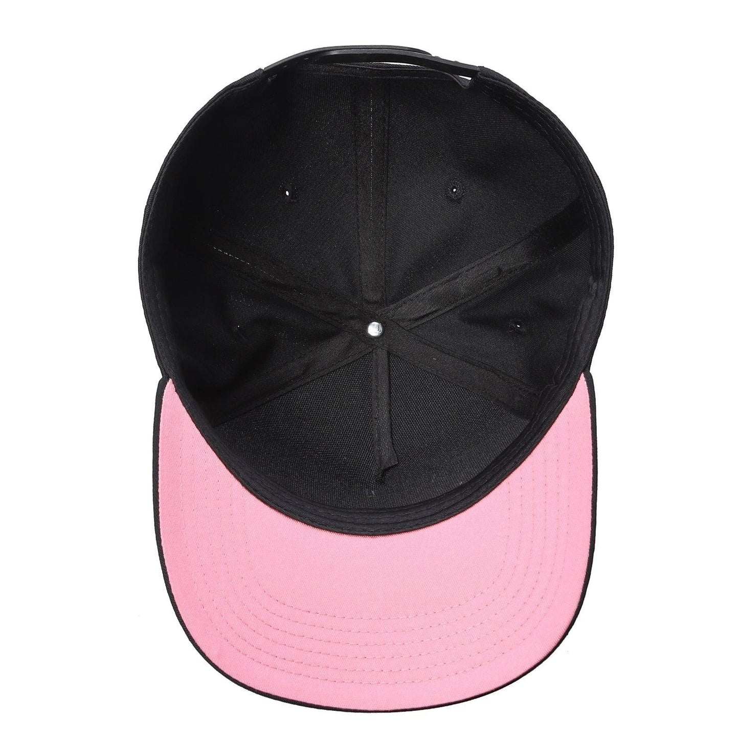 Waycap INC black 5-panel Tencel snapback cap with a pink brim and adjustable snap closure.