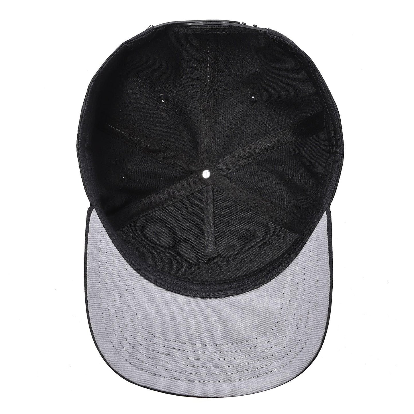 Waycap INC black 5-panel Tencel snapback cap with grey underbrim and adjustable snap closure.