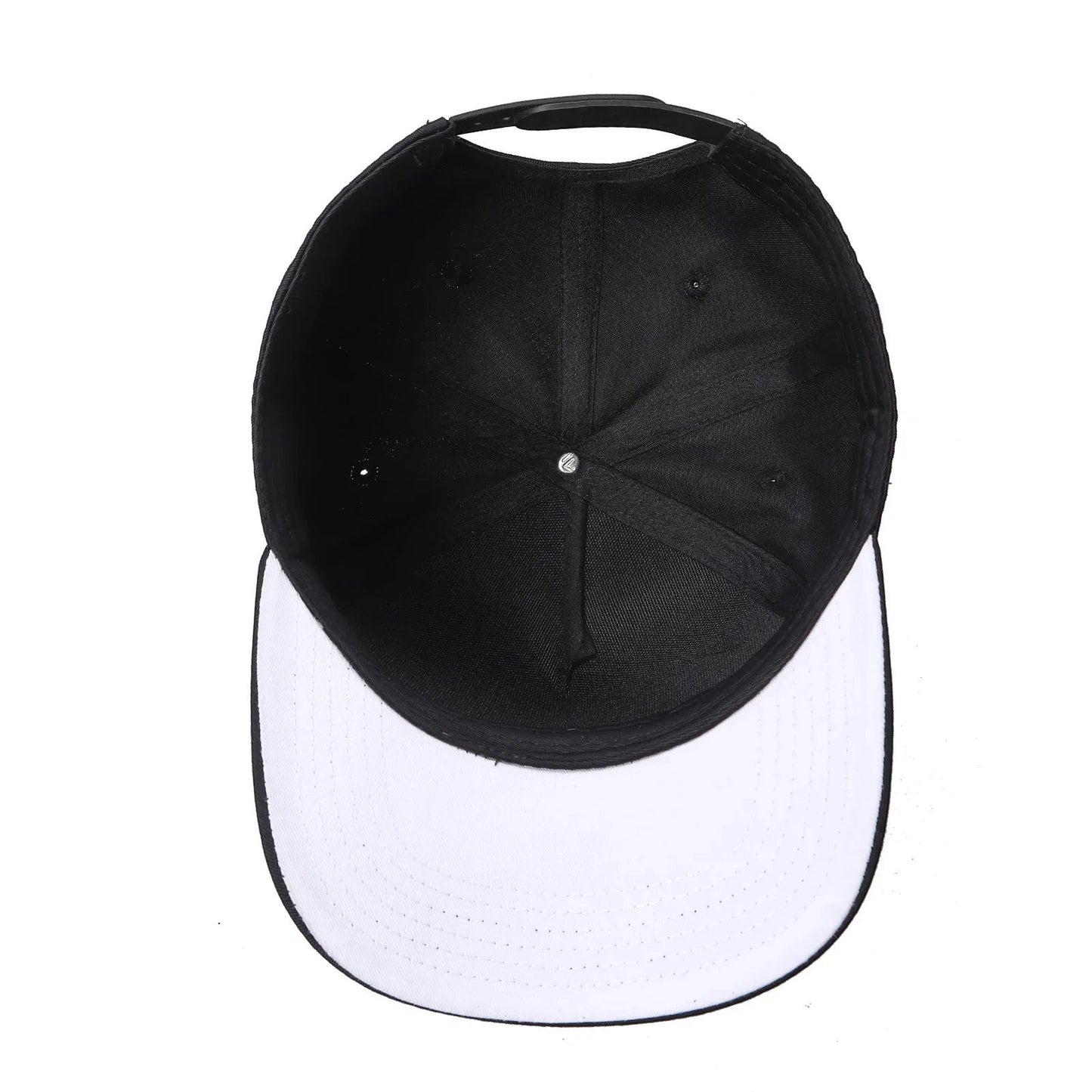 Waycap INC black 5-panel Tencel snapback cap with a white brim and adjustable strap