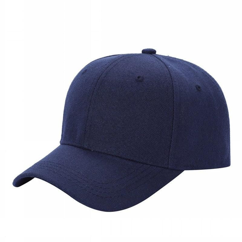 Waycap V1 navy blue polyester baseball cap with adjustable Velcro closure and curved brim.