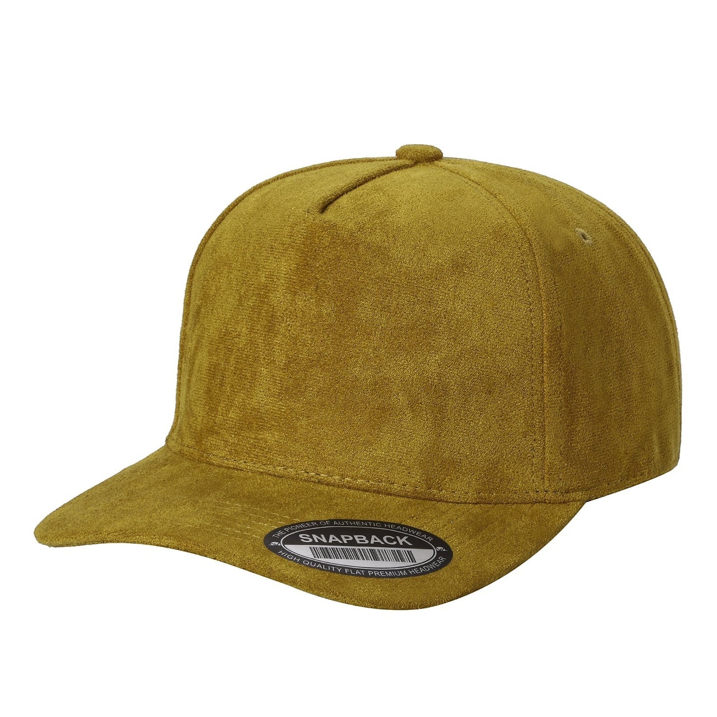 Waycap 5SUEDE premium olive green suede snapback hat with adjustable fit.
