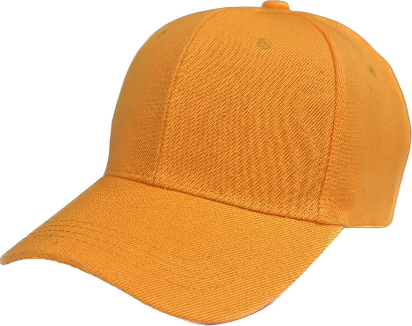 Waycap V1 orange polyester baseball cap with adjustable Velcro closure and curved brim.