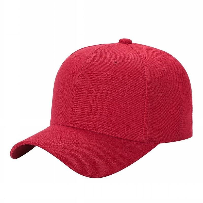 Waycap V1 red polyester baseball cap with adjustable Velcro closure and curved brim.