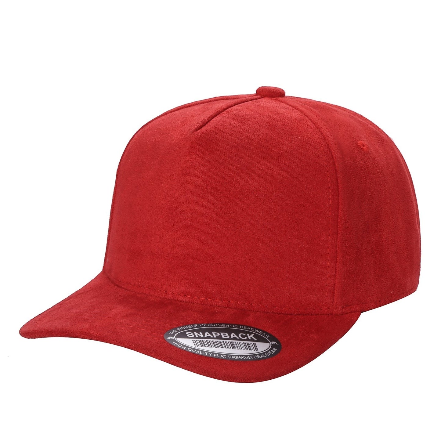 Waycap 5SUEDE red suede snapback hat with flat brim and adjustable strap